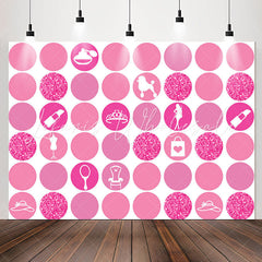 Lofaris Pink Lipstick Mirror Hat Party Backdrop For Girls