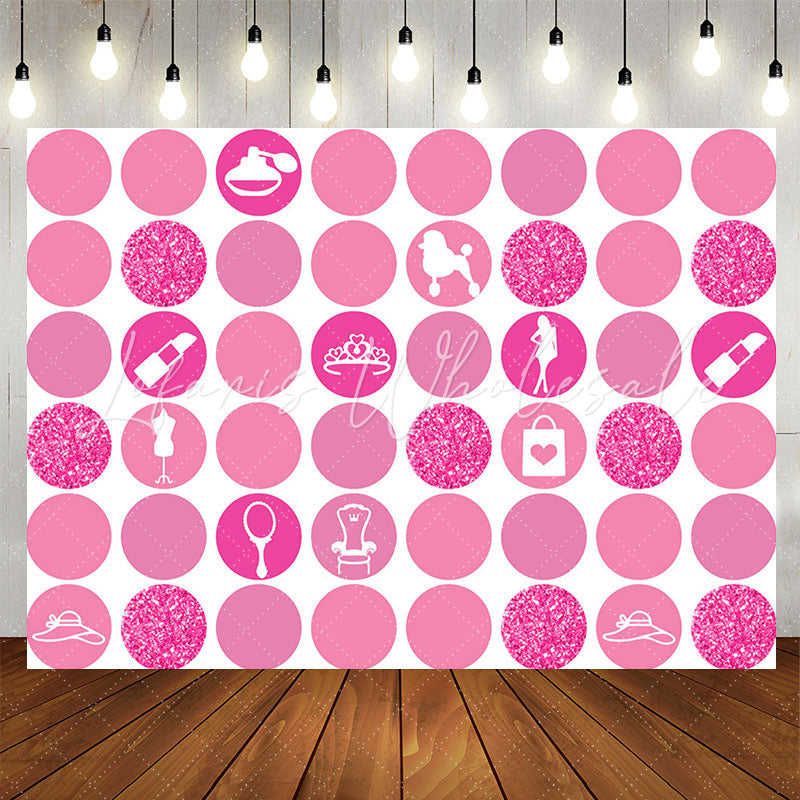 Lofaris Pink Lipstick Mirror Hat Party Backdrop For Girls