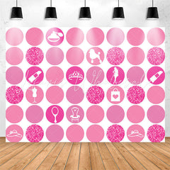 Lofaris Pink Lipstick Mirror Hat Party Backdrop For Girls