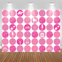 Lofaris Pink Lipstick Mirror Hat Party Backdrop For Girls