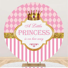 Lofaris Pink Little Princess Round Girls Baby Shower Backdrop
