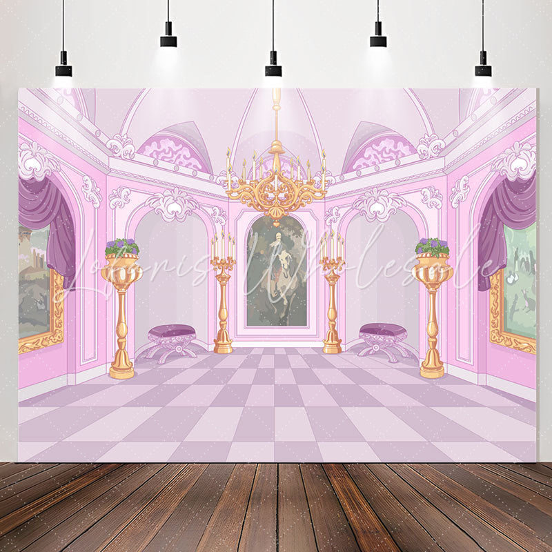 Lofaris Pink Luxury Palace Candlestick Party Backdrop For Girl