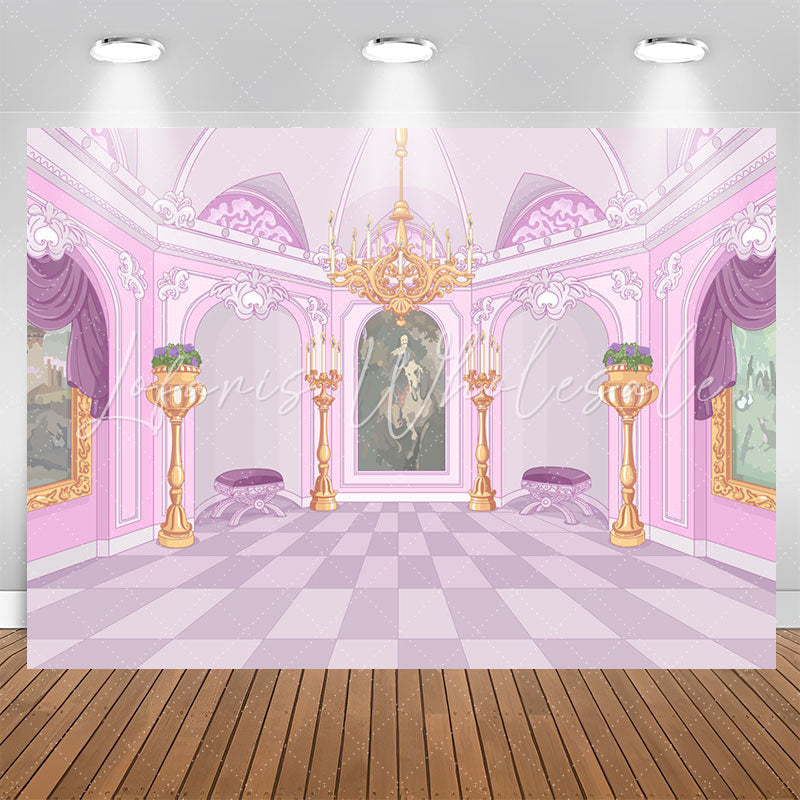 Lofaris Pink Luxury Palace Candlestick Party Backdrop For Girl
