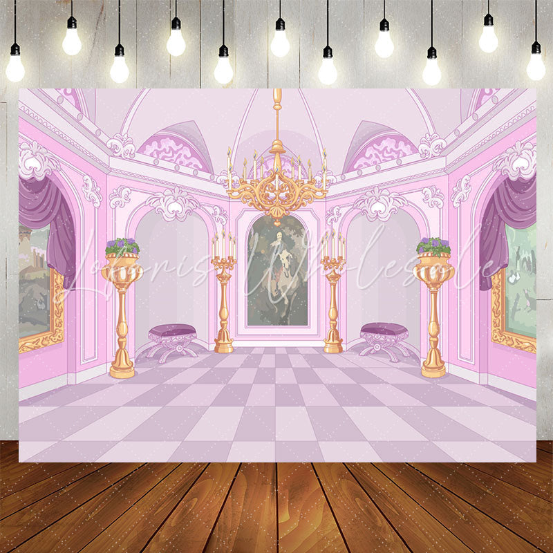 Lofaris Pink Luxury Palace Candlestick Party Backdrop For Girl