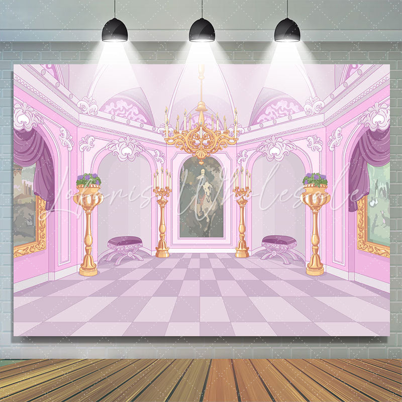 Lofaris Pink Luxury Palace Candlestick Party Backdrop For Girl