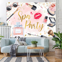Lofaris Pink Make-Up Themed Spa Party Happy Birthday Backrop
