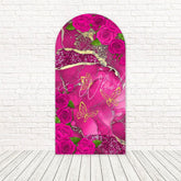 Pink Marble Rose Soft Arch Backdrop For Elegant Party Themes