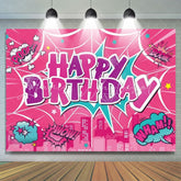 Pink Marvel Spider Web Super Hero Birthday Photo Backdrop For Girls