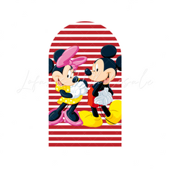 Pink Minnie Mickey Birthday Party Arch Backdrop Wall Cloth Cover