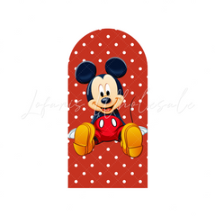 Pink Minnie Mickey Birthday Party Arch Backdrop Wall Cloth Cover