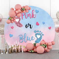 Lofaris Pink and Blue Circle Baby Shower Backdrop For Party