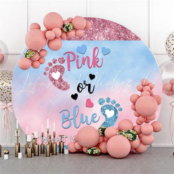 Lofaris Pink Or Blue Gender Reveal Circle Baby Shower Backdrop
