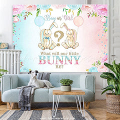 Lofaris Pink Or Blue Little Bunny Backdrop For Baby Shower