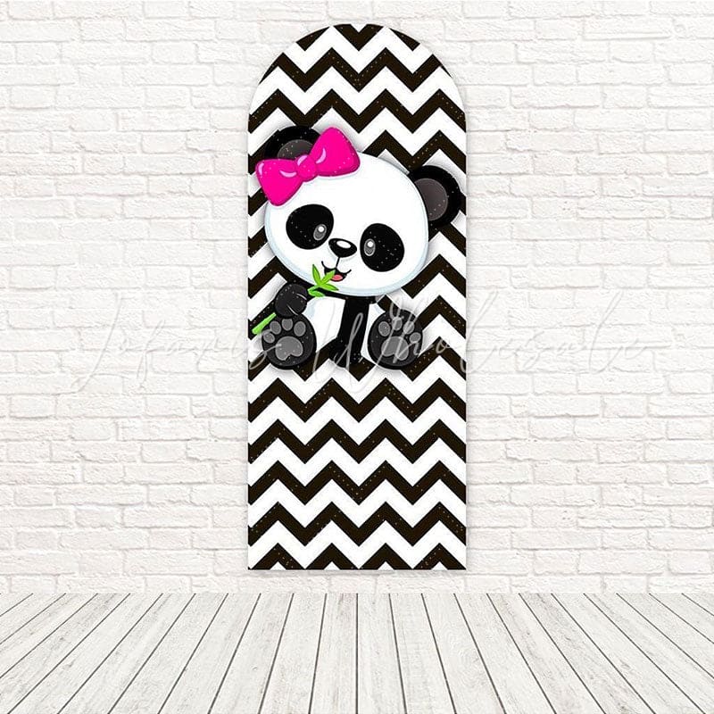 Pink Panda Cute Theme Adorable Kids Party Decor Arch Backdrop