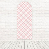 Pink Plaid Girly Sweet Classic Style Arch Backdrop For Themed Shower