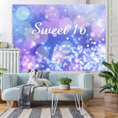 Lofaris Pink Purple Bokeh Glittle Sweet 16 Birthday Backdorp