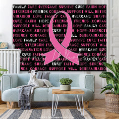 Lofaris Pink Ribbon Inspirational Quotes Cancer Awareness Nurse Backdrop