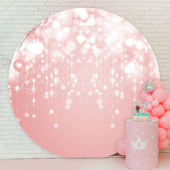 Lofaris Pink Rose Gold Bokeh Birthday Party Round Backdrop