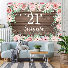 Lofaris Pink rose wood 21st birthday Photoshoot Backdrop
