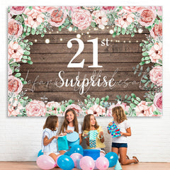 Lofaris Pink rose wood 21st birthday Photoshoot Backdrop