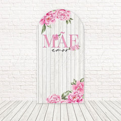 Pink Rose Wooden Mothers Day Rustic Bloom Arch Backdrop For Family Event