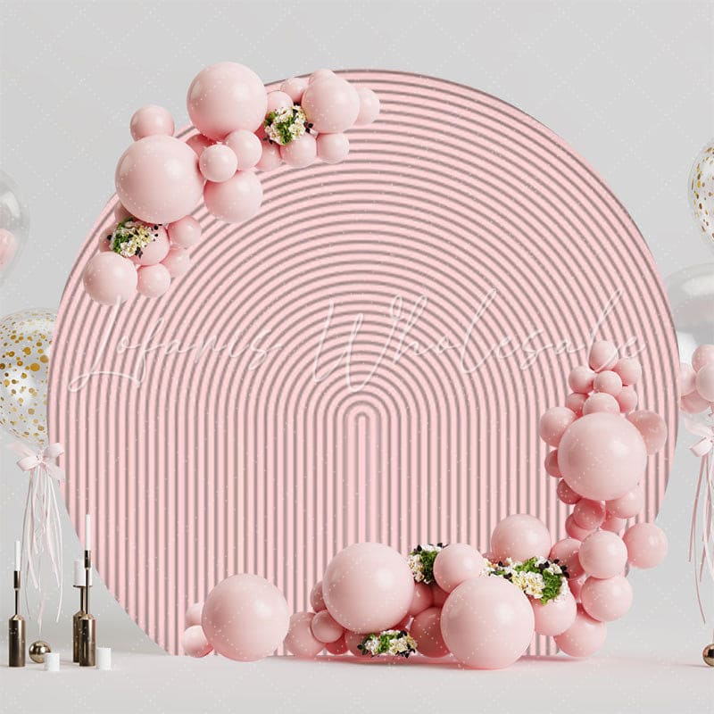 Pink Round Backdrop For Birthday Party Celebration Theme Fun