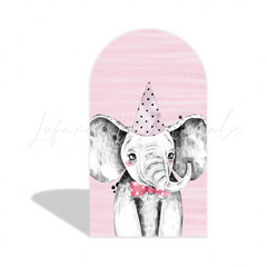 Pink Safari Animal Happy Birthday Party Arch Backdrop Wall Cloth Cover