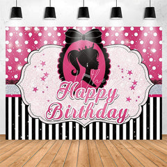 Lofaris Pink Sparkling Magenta Piano Stripe Birthday Backdrop