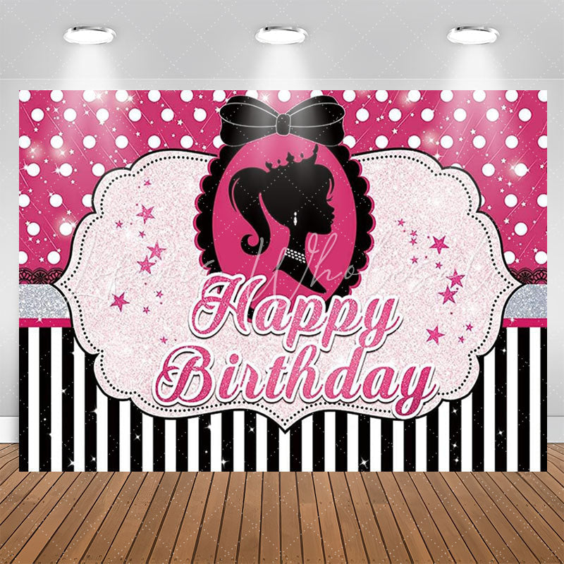Pink Sparkling Magenta Piano Stripe Birthday Backdrop