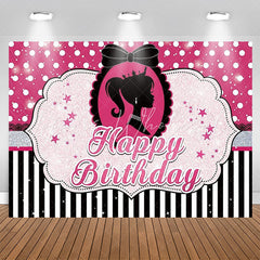 Pink Sparkling Magenta Piano Stripe Birthday Backdrop
