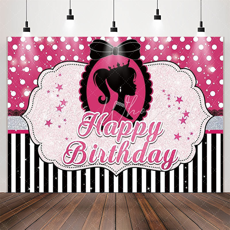 Lofaris Pink Sparkling Magenta Piano Stripe Birthday Backdrop