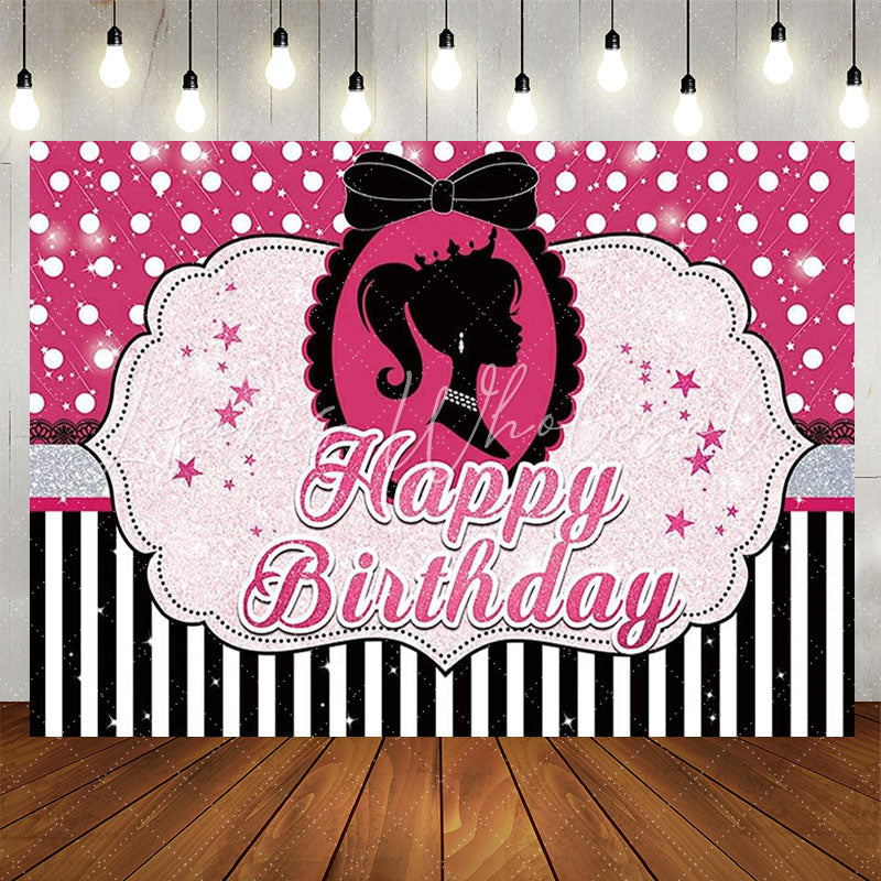 Lofaris Pink Sparkling Magenta Piano Stripe Birthday Backdrop