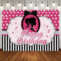 Lofaris Pink Sparkling Magenta Piano Stripe Birthday Backdrop