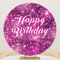 Lofaris Pink Sparkling Sequin Bokeh Round Birthday Backdrop