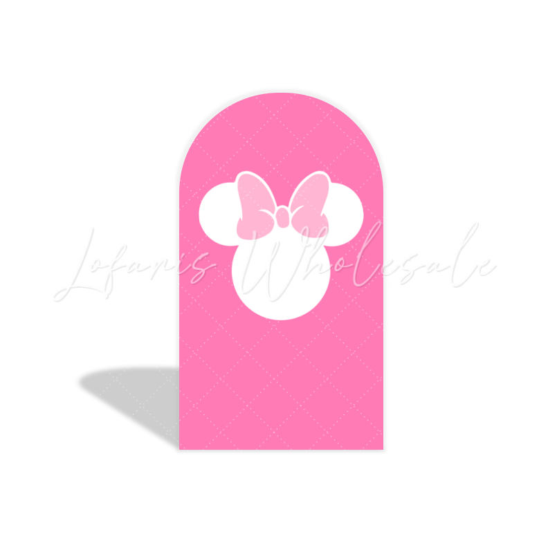 Pink stripes minnie arch Birthday Party Arch Backdrop Wall Cloth Cover
