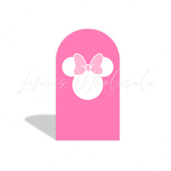 Pink stripes minnie arch Birthday Party Arch Backdrop Wall Cloth Cover