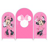 Pink stripes minnie arch Birthday Party Arch Backdrop Wall Cloth Cover