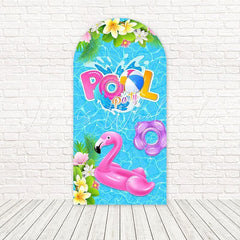 Pink Summer Pool Party Vibrant Arch Backdrop For Festive Themes