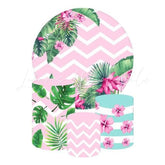 Pink Themed Round Backdrop and Cylinders Kit for Events