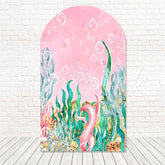 Pink Under the Sea Arch Backdrop for Tropical Party and Ocean Themes