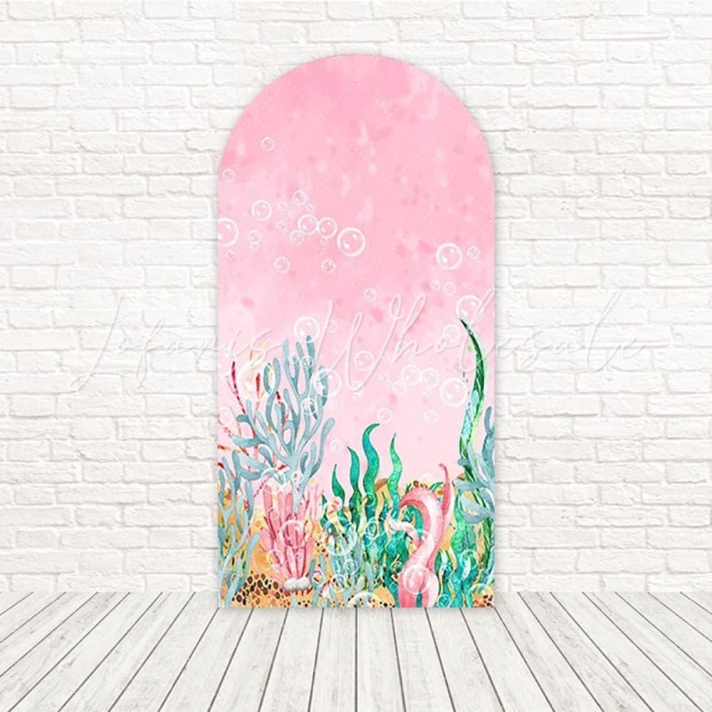 Pink Under The Sea Princess Tide Arch Backdrop For Mermaid Event
