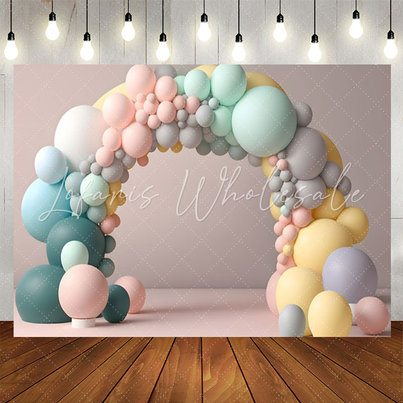 Lofaris Pink Wall Arch Colored Balloon 1st Birthday Backdrop