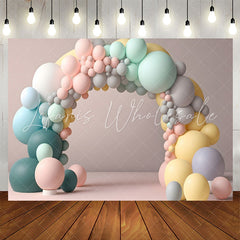 Lofaris Pink Wall Arch Colored Balloon 1st Birthday Backdrop