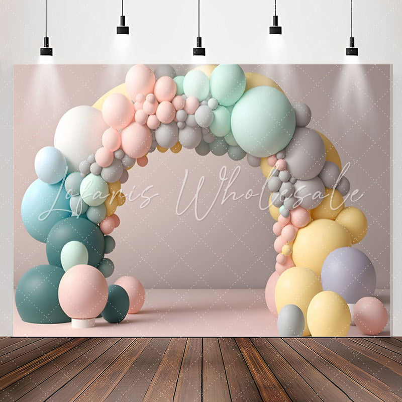 Lofaris Pink Wall Arch Colored Balloon 1st Birthday Backdrop