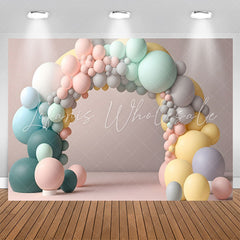 Lofaris Pink Wall Arch Colored Balloon 1st Birthday Backdrop