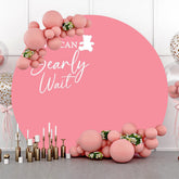 Lofaris Pink We Can Bearly Wait Round Baby Shower Backdrop