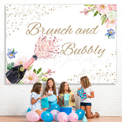 Lofaris Pink Wine Brunch And Bullly Glitter Birthday Backdrop