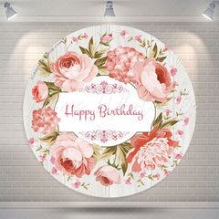 Lofaris Pink Wreath White Wood Birthday Backdrop For Girls