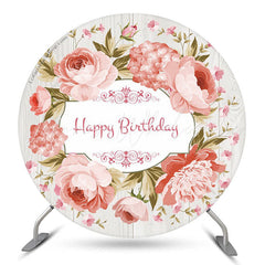 Lofaris Pink Wreath White Wood Birthday Backdrop For Girls
