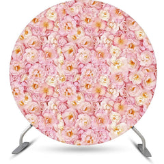 Lofaris Pink Yellow Floral Petals Round Wedding Backdrop